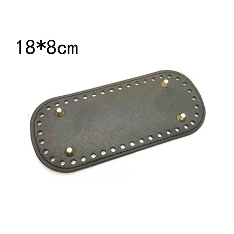 Fond de sac ovale 25x12cm pour sac tricoté, accessoires en cuir PU résistants à l'usure, fond fait à