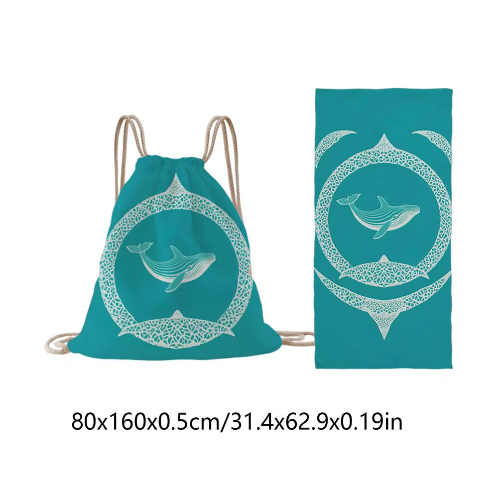 Sac de plage 2-en-1 pliable, séchage rapide, anti-sable, grande taille 80x160cm, serviette portable 