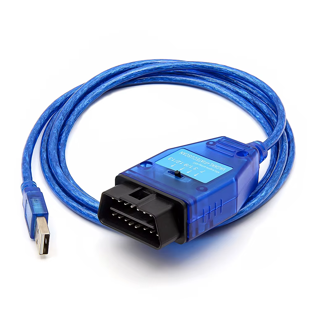 Câble de diagnostic VAG KKL Fiat EcuScan, interface USB FTDI FT232RL avec interrupteur pour VW Audi 