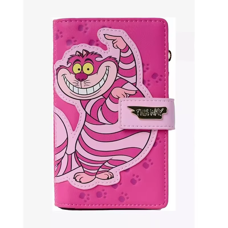 Portefeuille mini-sac à dos Loungefly Alice au pays des merveilles Chat du Cheshire à rabat à pressi
