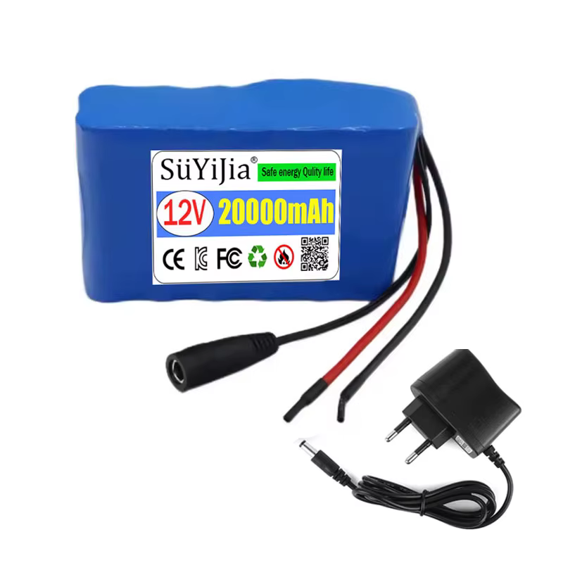 Batterie Lithium-Ion 12V 20Ah 3s4p 18650 12V 20000mAh DC12.6V, batterie Rechargeable de très grande 