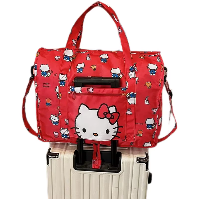 Kawaii Print Hello Kitty Travel Storage Bag Cartoon Fashion Portable Shopping Bag Storage Bag Gift