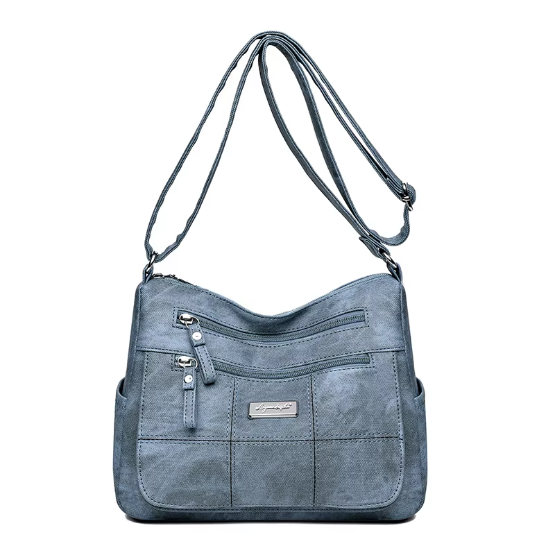 Sac messager Vintage en tissu Oxford, pochette multicouche à fermeture éclair, sacs à bandoulière av