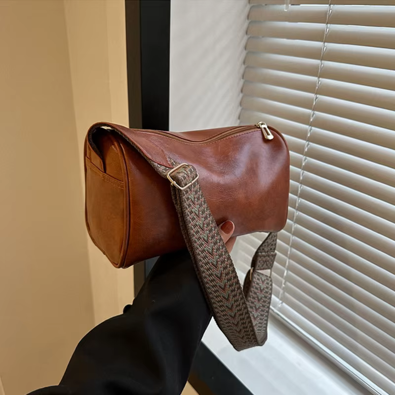 Vintage en cuir PU Boston femmes petit sac à main et sac à main créateur de mode sac à bandoulière f