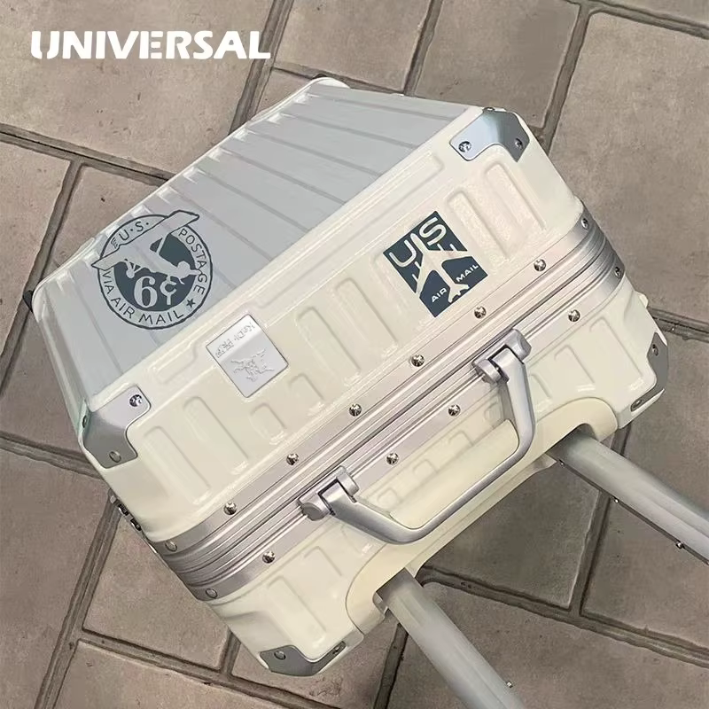 Nouvelle valise à cadre en aluminium ultra-robuste, étui de rangement esthétique, ensemble de bagage