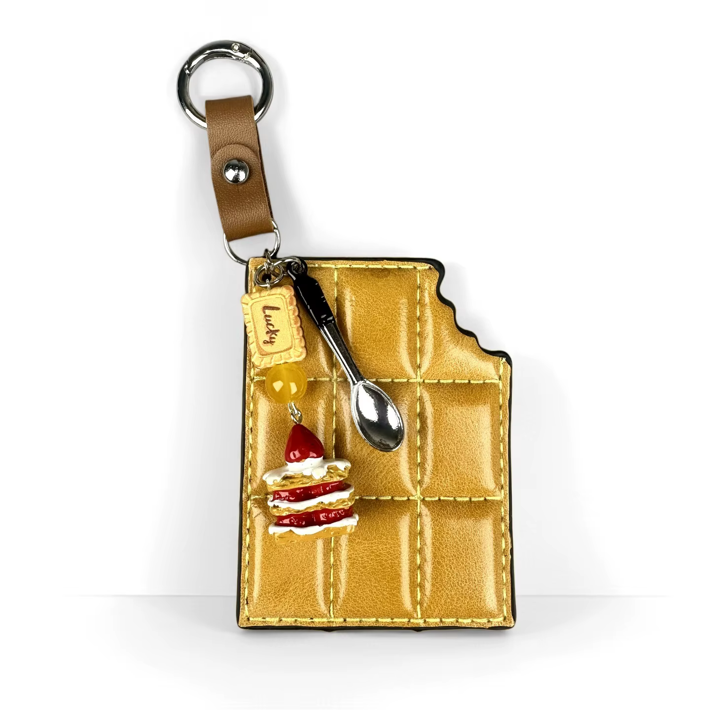 Ensemble de porte-clés et breloques pour sac Tasty Treats - Cuir PU, chocolat, mini biscuit/gâteau N