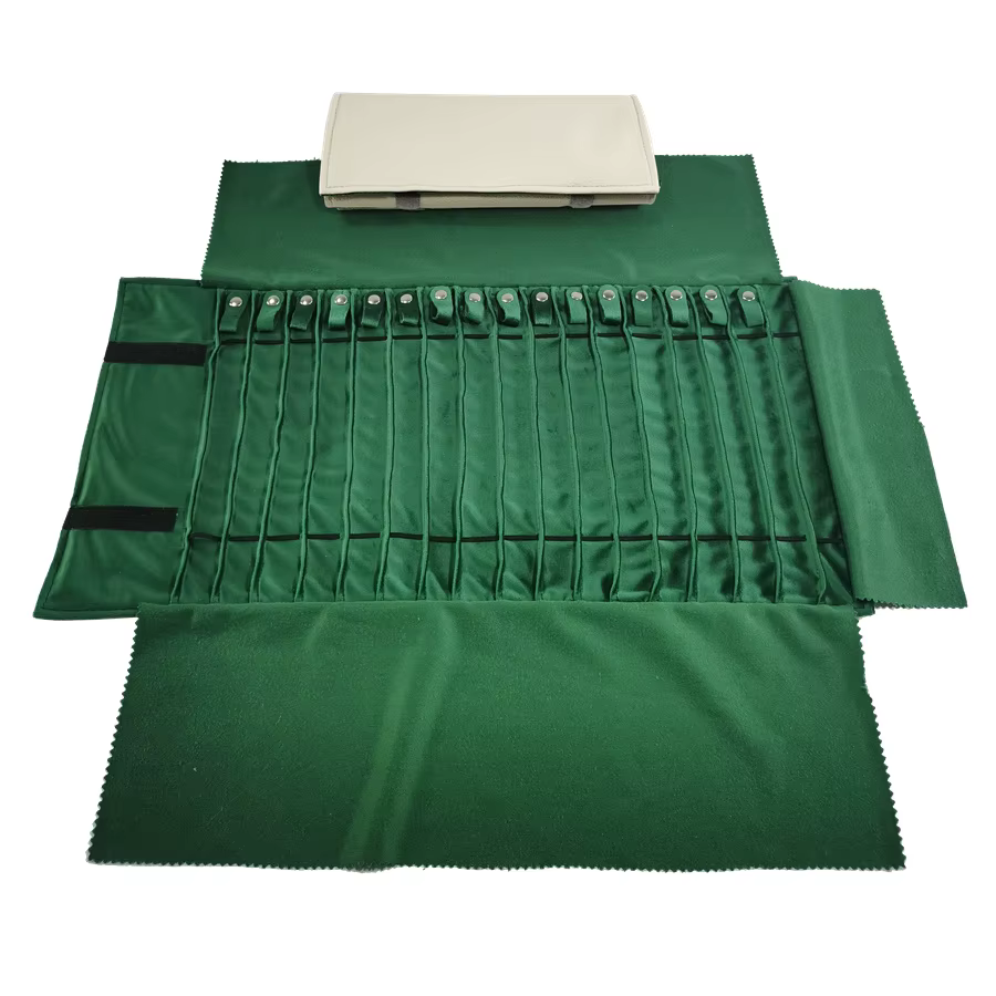 Organisateur de bijoux de voyage en cuir blanc, rouleau pliable, étui à bijoux pour Bracelet, collie