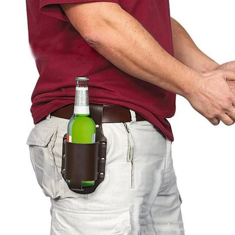 Étui Portable pour bouteille, 1 pièce, sac de ceinture de bière, bouteilles de vin pratiques, suppor
