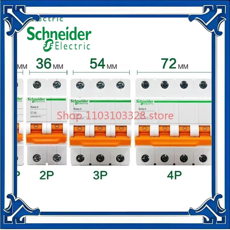 Schneider électrique Mini disjoncteur Easy 9 EA9A disjoncteur Miniature 1p 2p 3p 4p C type 6A 10A 16