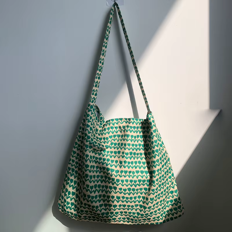 Sac à bandoulière en toile florale pour femmes, fourre-tout de Shopping imprimé floral, polyvalent, 