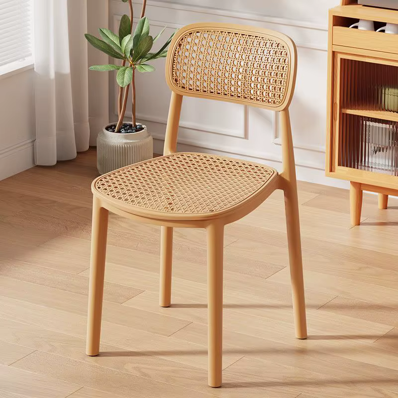 Chaise de salle à manger nordique en rotin, chaise à dossier de maquillage, pour l'extérieur, la mai