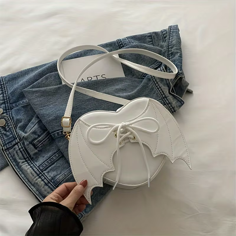 Sac à bandoulière en forme de chauve-souris pour femmes, sac à bandoulière léger à la mode en PU pou