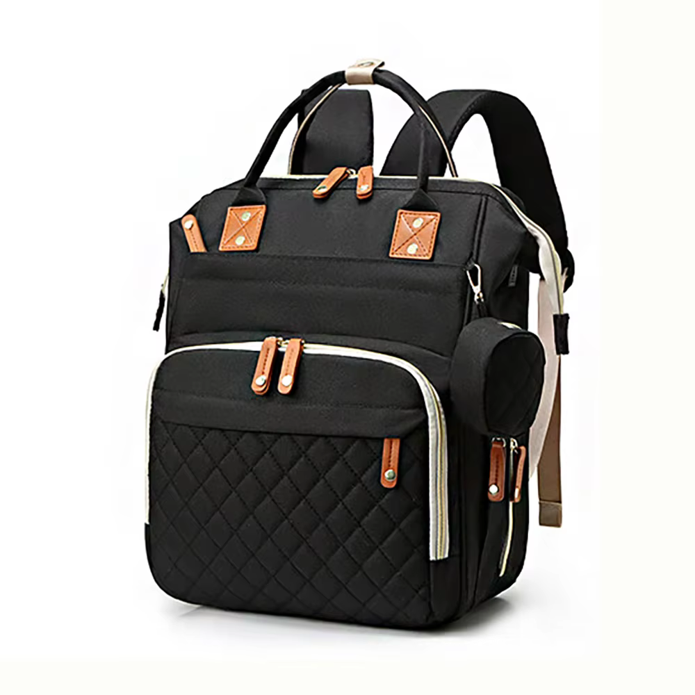 Sac à dos matelassé à la mode pour maman de grande capacité ; Sac à dos momie multifonctionnel pour 