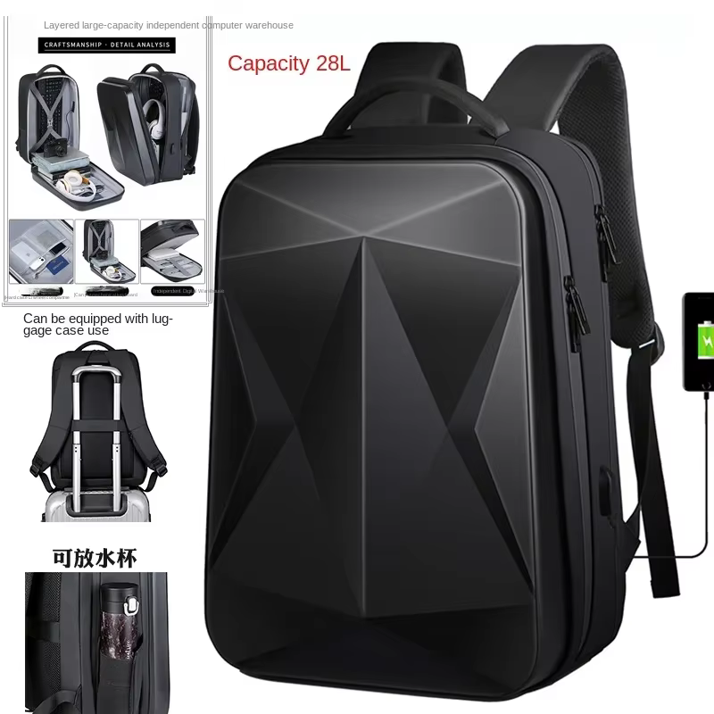 Sac à dos extensible à coque rigide eva, grande capacité 15.6 pouces 16 pouces, valise d'affaires, s