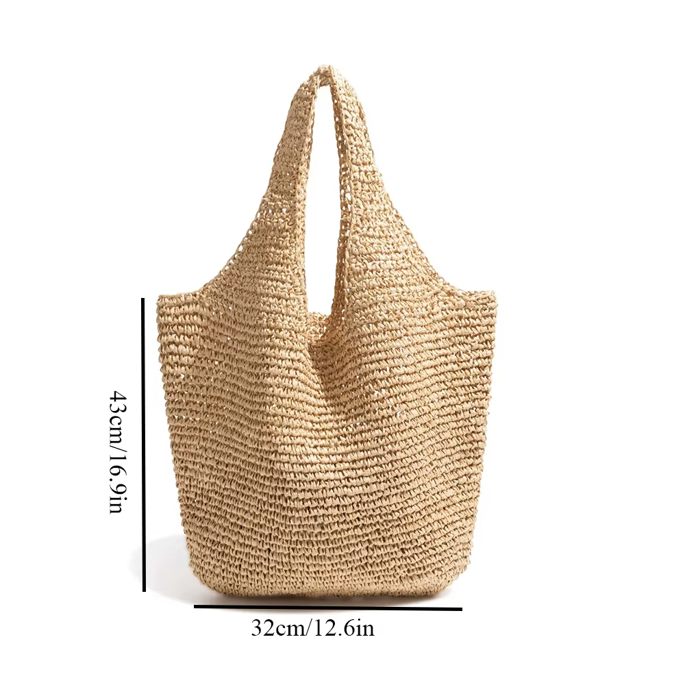 Sac de plage au crochet pour femme, sac fourre-tout esthétique en maille creuse pour les vacances, s