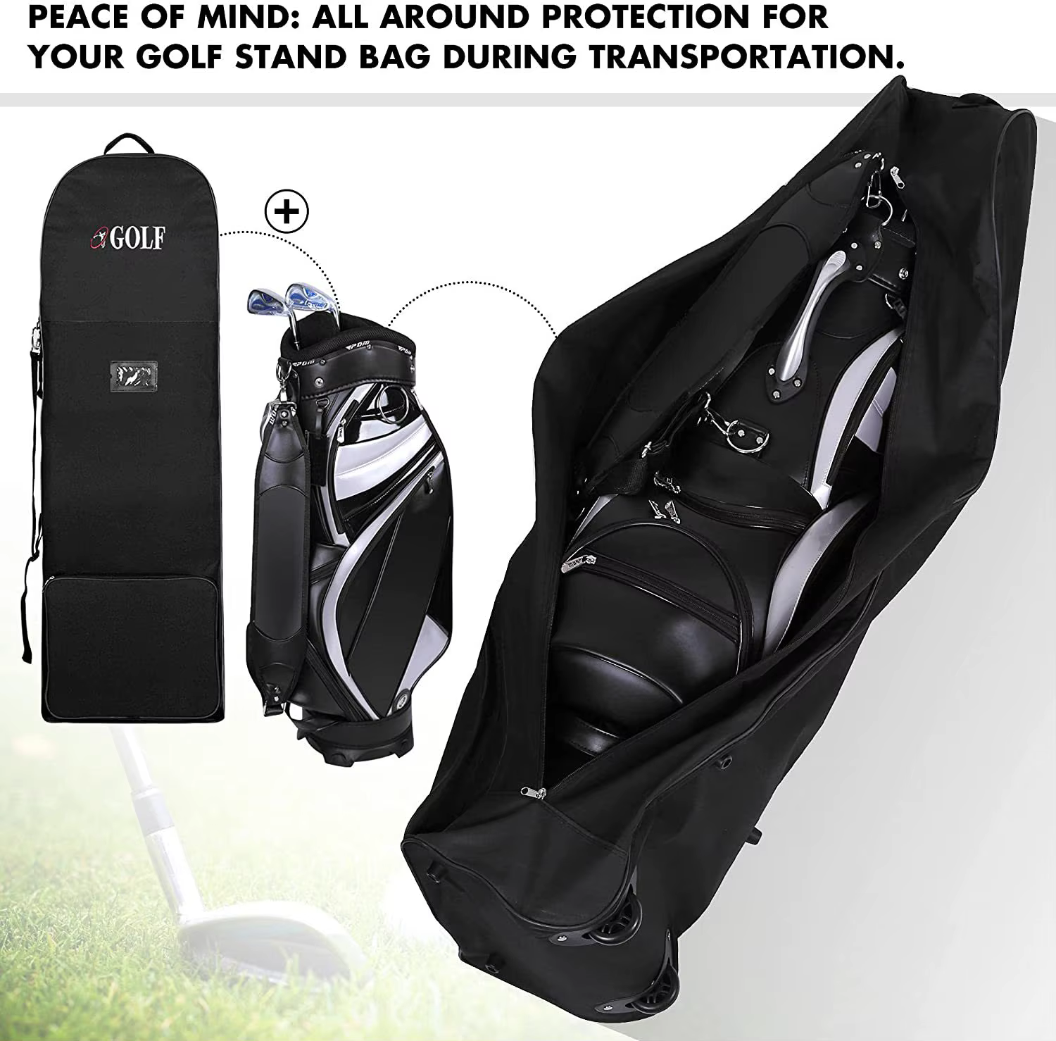 Sacs de voyage pour clubs de golf avec roulettes et bretelles amovibles, housse de protection pliabl