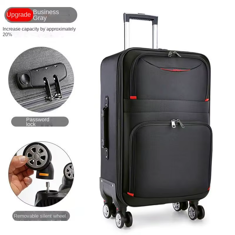 Valise de grande capacité de 20 à 28 pouces, boîte de mot de passe en tissu Oxford imperméable, vali