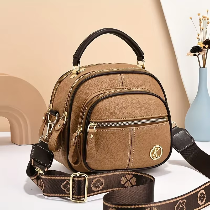 Sac à bandoulière multi-poches de luxe pour femmes, sac à main en cuir dur pour la mode féminine