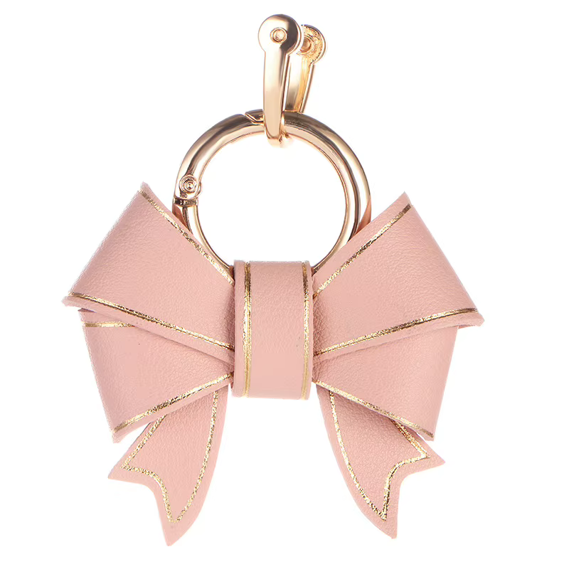 Pendentif de sac à main avec nœud à la mode, joli porte-clés rose, accessoires délicats, décoration 