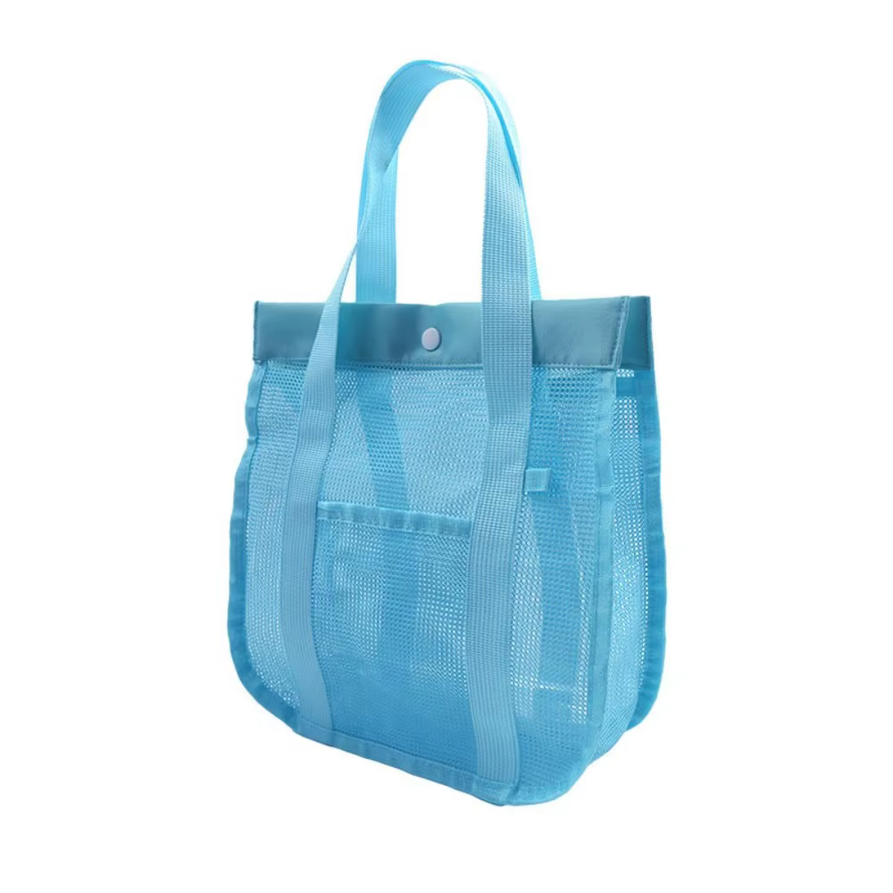 Sac de bain grande capacité en maille respirante, sac de plage pliable et portable, sac de toilette 