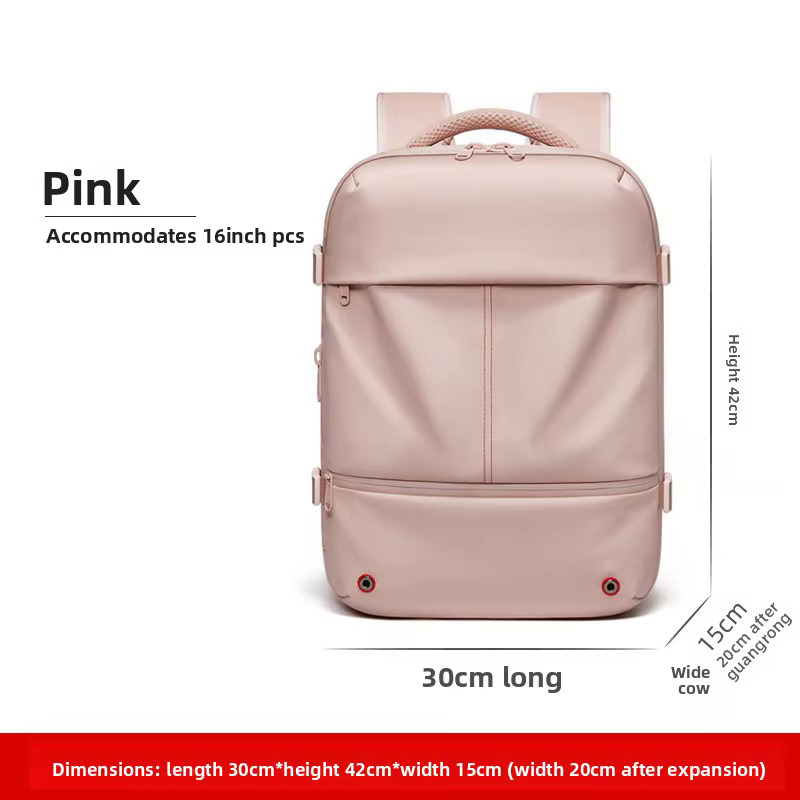 Sac à dos à compression sous vide pour femmes, sac de voyage de grande capacité avec séparation humi