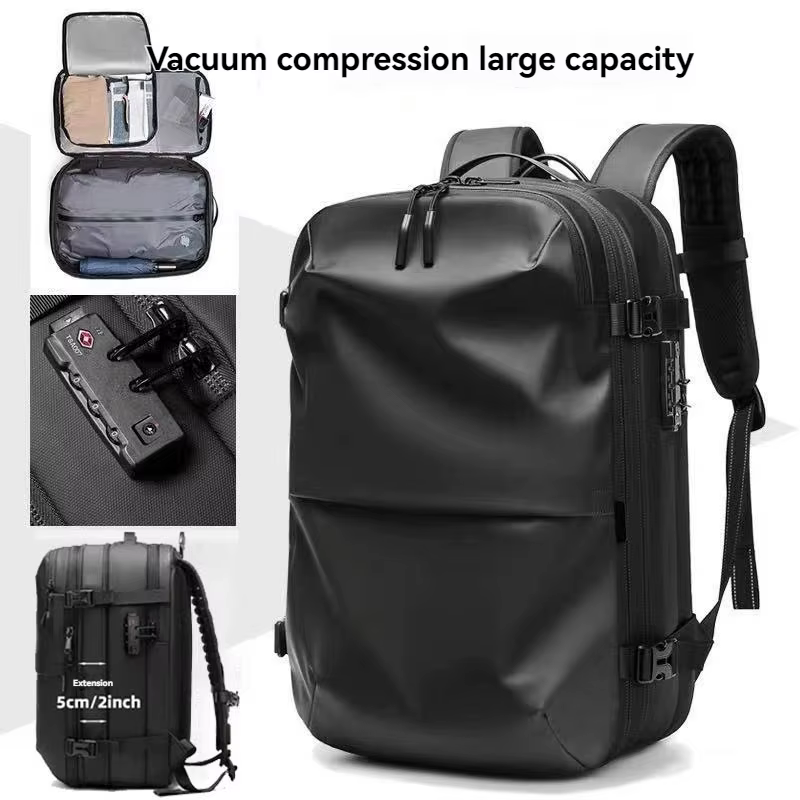Sac à dos de voyage scellé sous vide, système de compression d'air extensible, serrure TSA étanche,