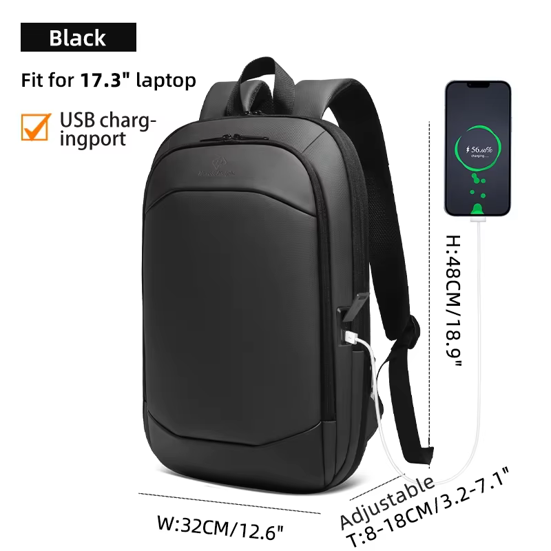 Heroic Knight sac à dos de voyage pour hommes étanche 17.3 "bagage à main sac à dos pour ordinateur 