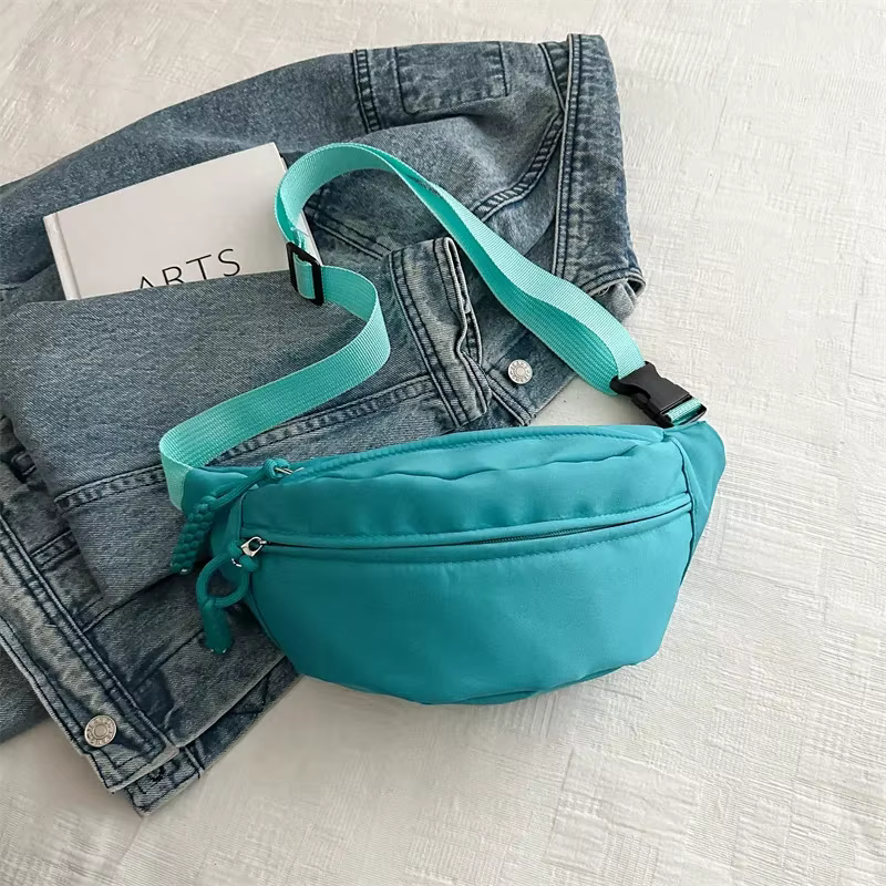 Sac de taille en toile demi-lune pour femme, sacs de poitrine, sac à bandoulière, sacs banane décont