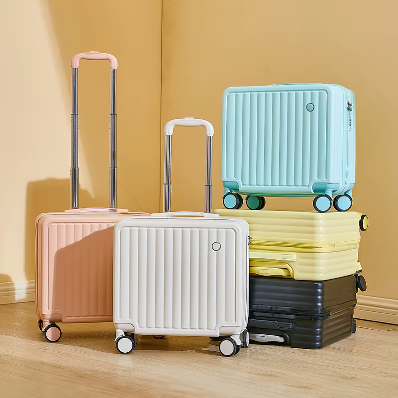 Valise de voyage de 18 pouces, jolie valise de compagnie aérienne, boîte à mot de passe, roue silenc