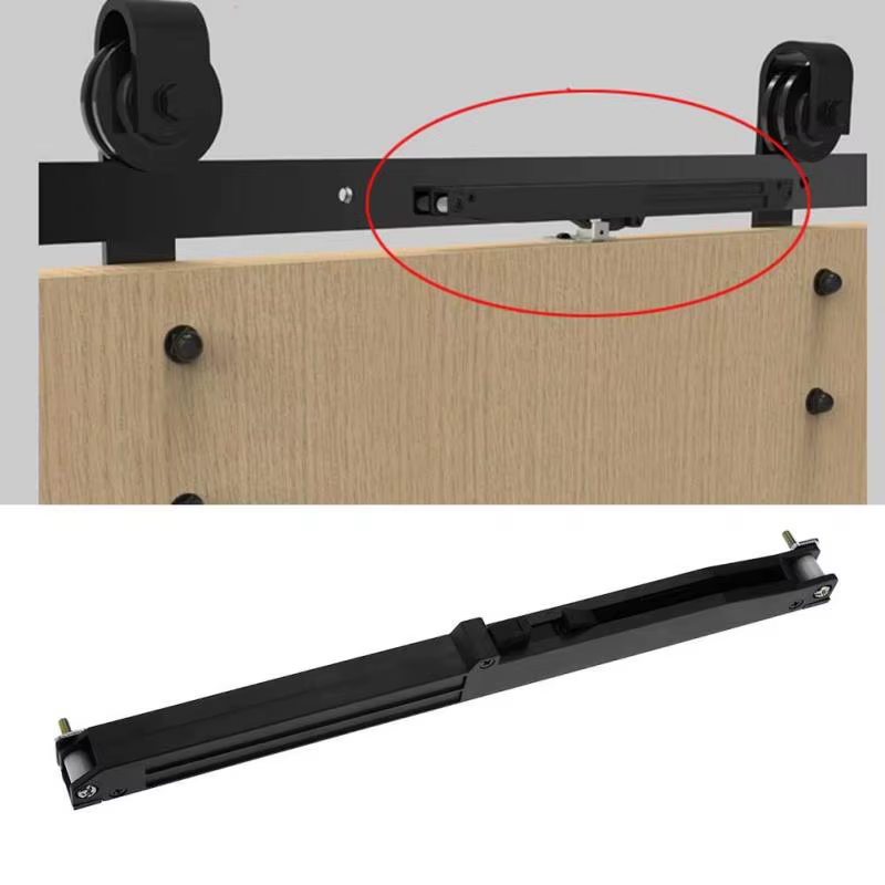 Mécanisme de glissière de porte en bois de grange, amortisseur de glissière, toboggans à fermeture d