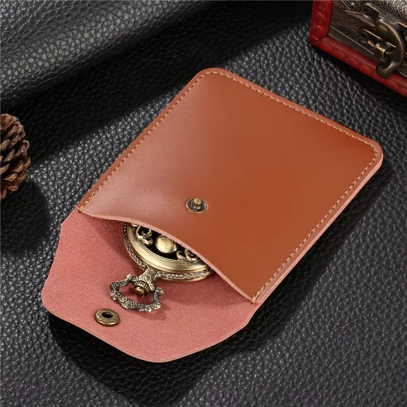 Sac en cuir marron Portable pour montre de poche, sacs de rangement à motif de Dragon gravé pour dés