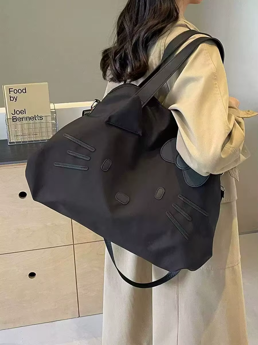 Sac à main de grande capacité avec dessin animé Hello Kitty, sac de rangement portable Kawaii pour a