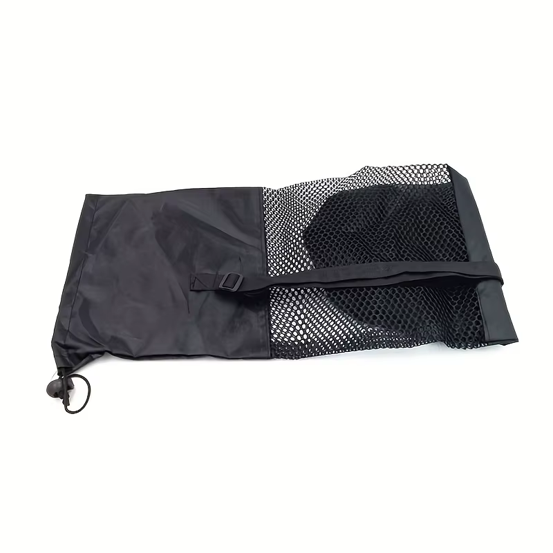 Sac de rangement en maille respirante pour tapis de yoga - Tissu Oxford durable, noir avec bandouliè