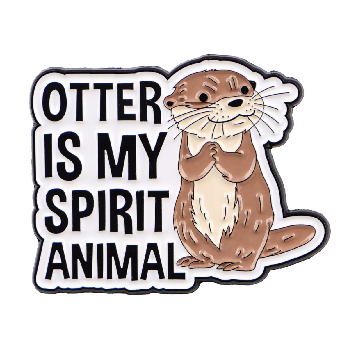 Broche en émail pour amoureux de loutre, broche drôle d'animal, épingles à revers, Badge sur sac à d
