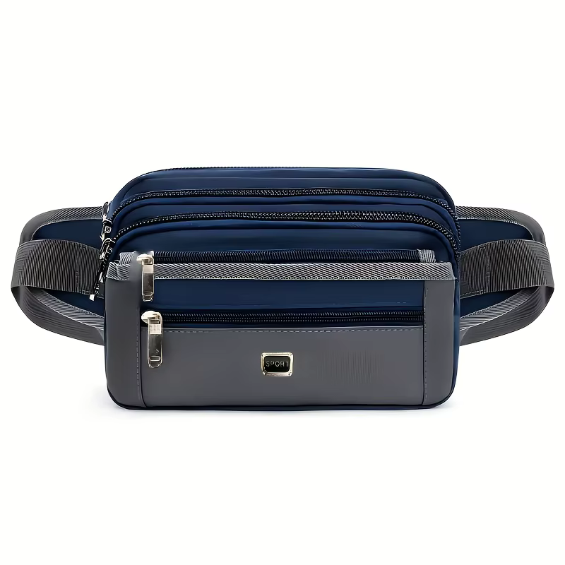 Sac banane multi-couches tendance pour homme, sac de taille professionnel pour espèces, sac à bandou