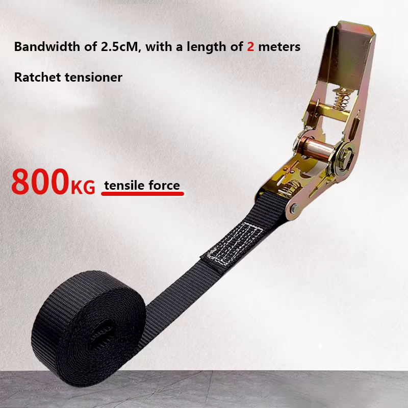 (BBQ4) Sangle de fixation réglable et sécurisée pour le transport sûr des bagages, sangle à cliquet 