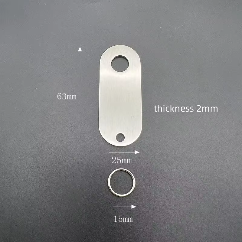 Porte-clés en acier inoxydable pour bijoux de bricolage, anneau de carte de connexion, porte-clés pl