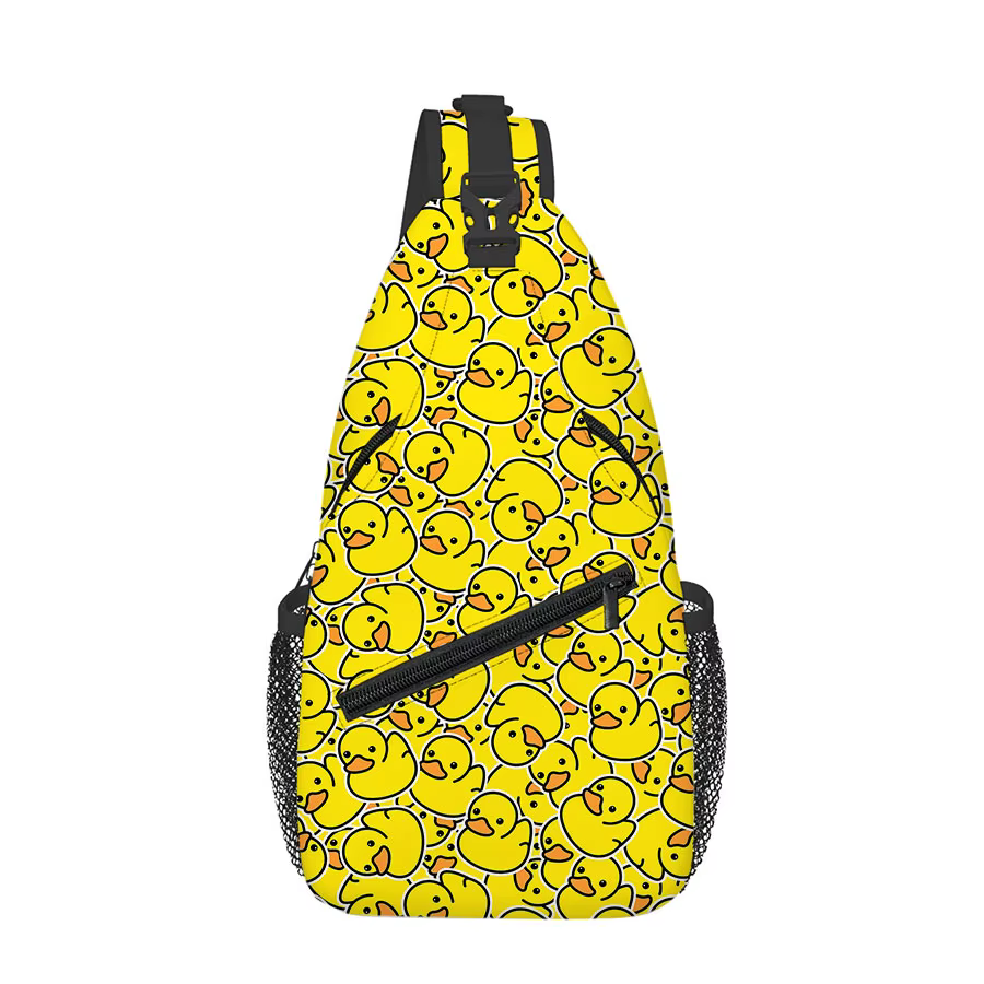 Sac de poitrine grand format motif canard jaune pour hommes, femmes et enfants – Le cadeau idéal – D