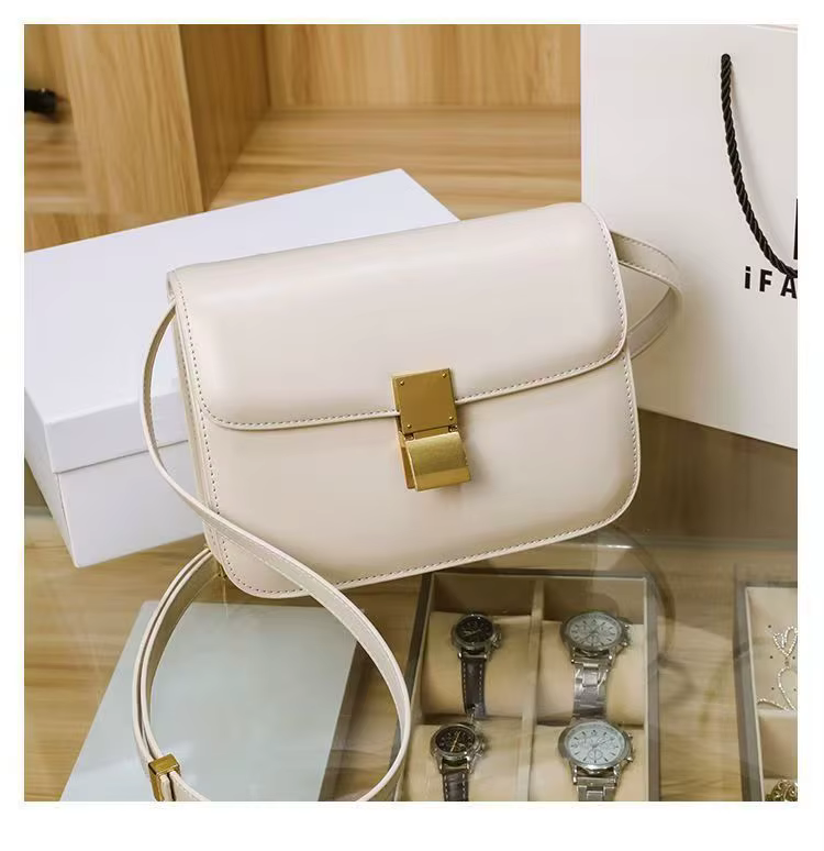 Sac carré Style de rue pour femmes, bandoulière à motif plat Tofu, mode polyvalent, petit sac carré 