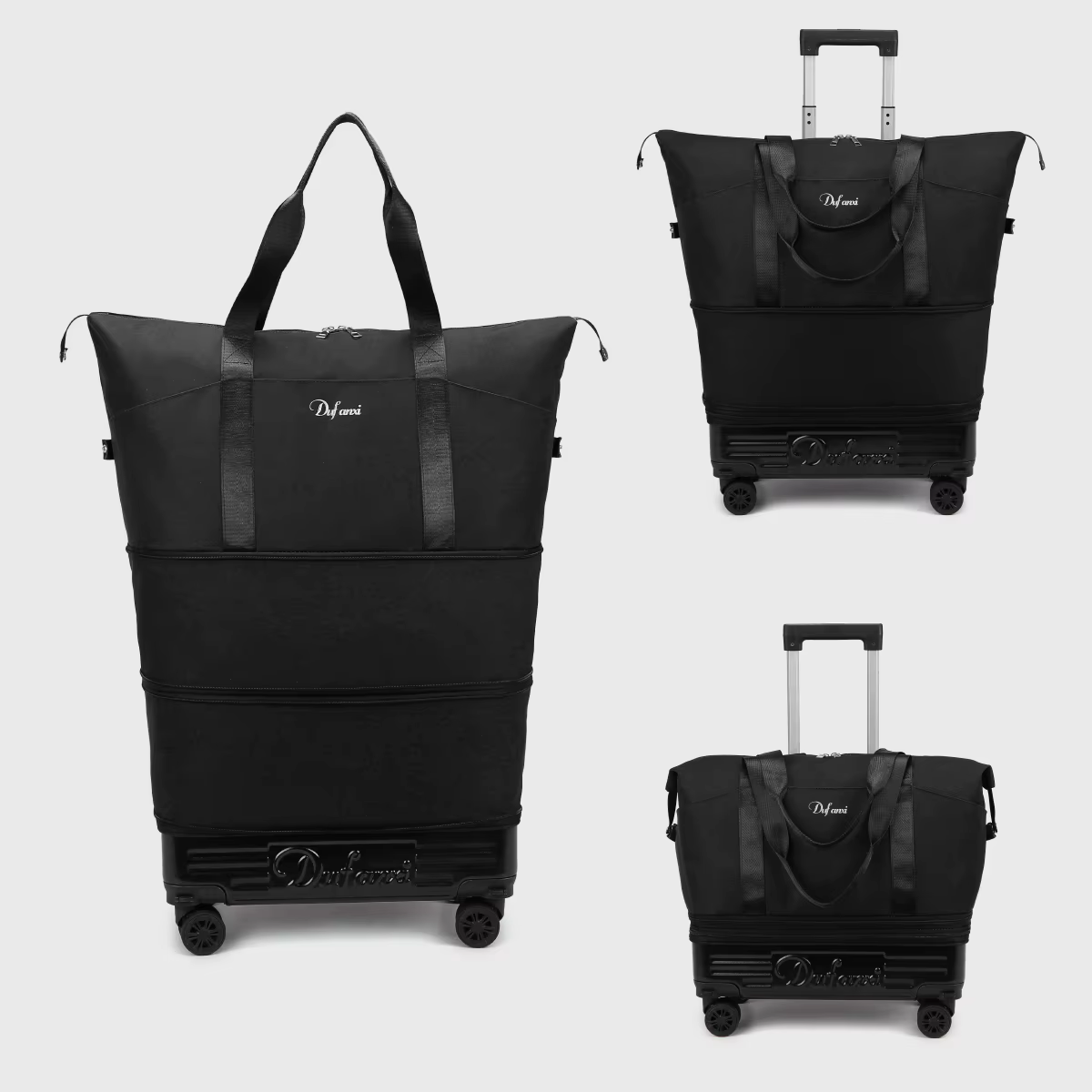Valise trolley universelle ultra-légère avec grande capacité, sac de voyage pliable, amovible et imp