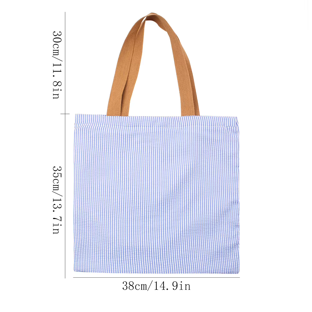 Sac fourre-tout rayé pour femme avec grandes poches intérieures, sac à main élégant avec poignées co