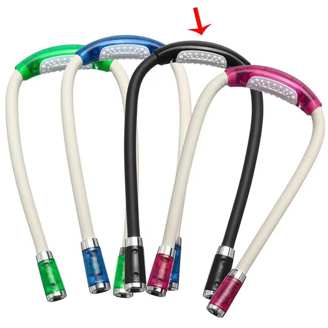 Lampe de lecture au crochet réglable, angle de 360 °, flexible, mains libres, LED, cou, nuit, HDPRea