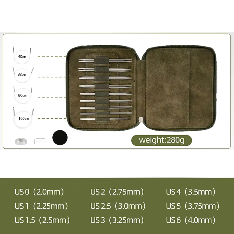 Ensemble de 9 paires d'aiguilles à tricoter circulaires interchangeables, outils de couture pour le 