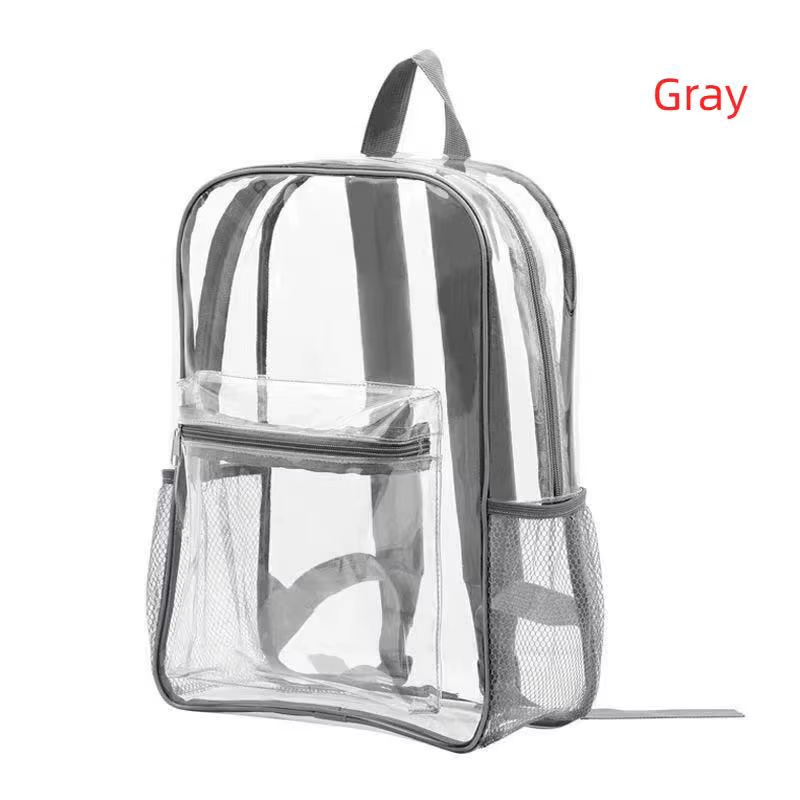 Sac à dos transparent imperméable 1 pièce en PVC robuste pour stade de baseball, université, trajets