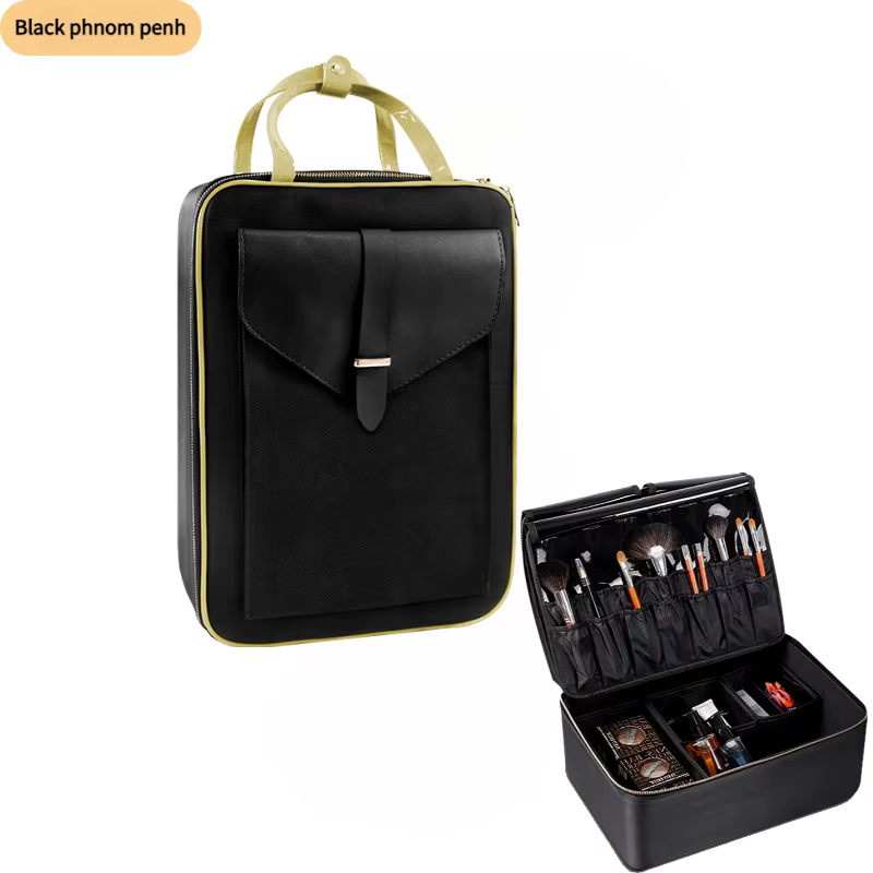 Trousse de maquillage professionnelle pour femmes, boîte à outils de voyage de grande capacité pour 