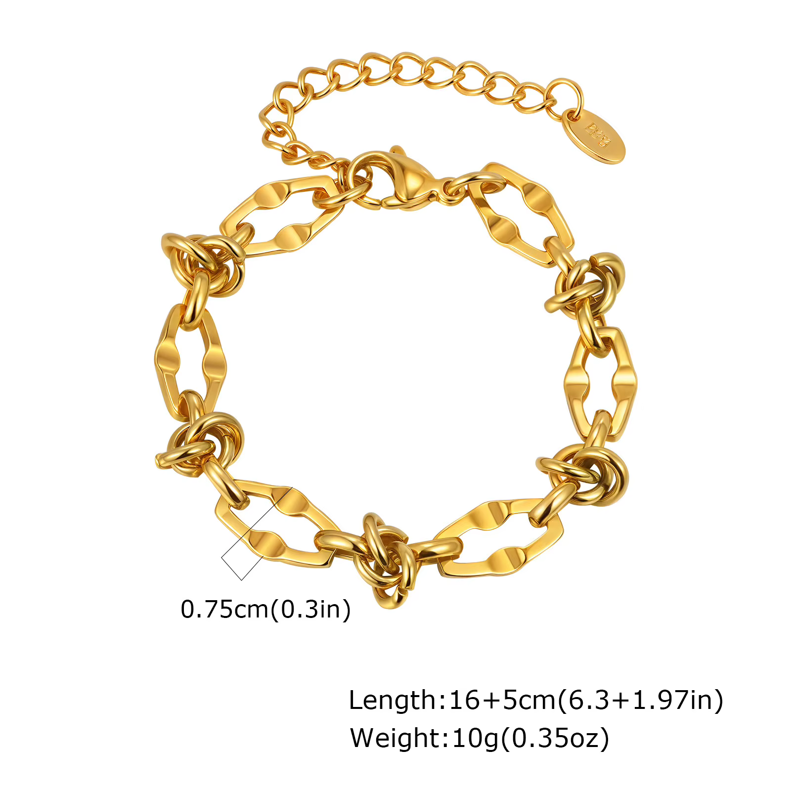 Vnox – Bracelet à breloques géométriques de luxe Vintage, chaîne en acier inoxydable faite à la main