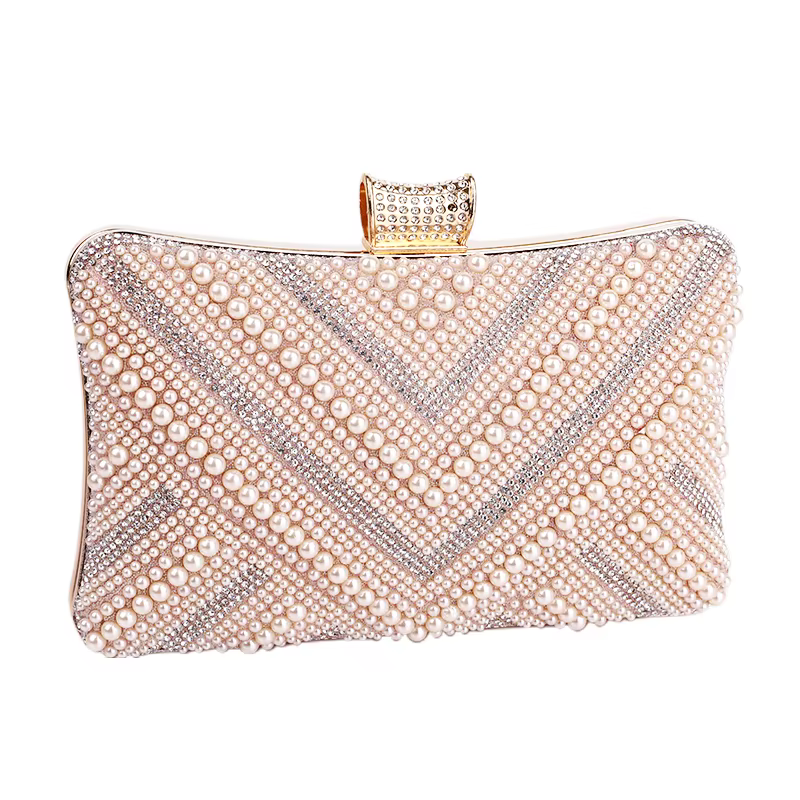 Sac à Main de Luxe Élégant en Perles pour Femme, Pochette pour Patients de Mariage, Nouvelle Collect