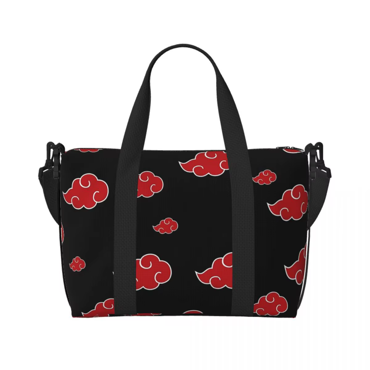 Sac de voyage de plage nuage noir et rouge personnalisé, fourre-tout de grande capacité pour salle d