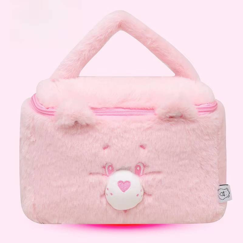 Nouvelle trousse de toilette en peluche Care Bears, sac cosmétique mignon, ours arc-en-ciel de dessi