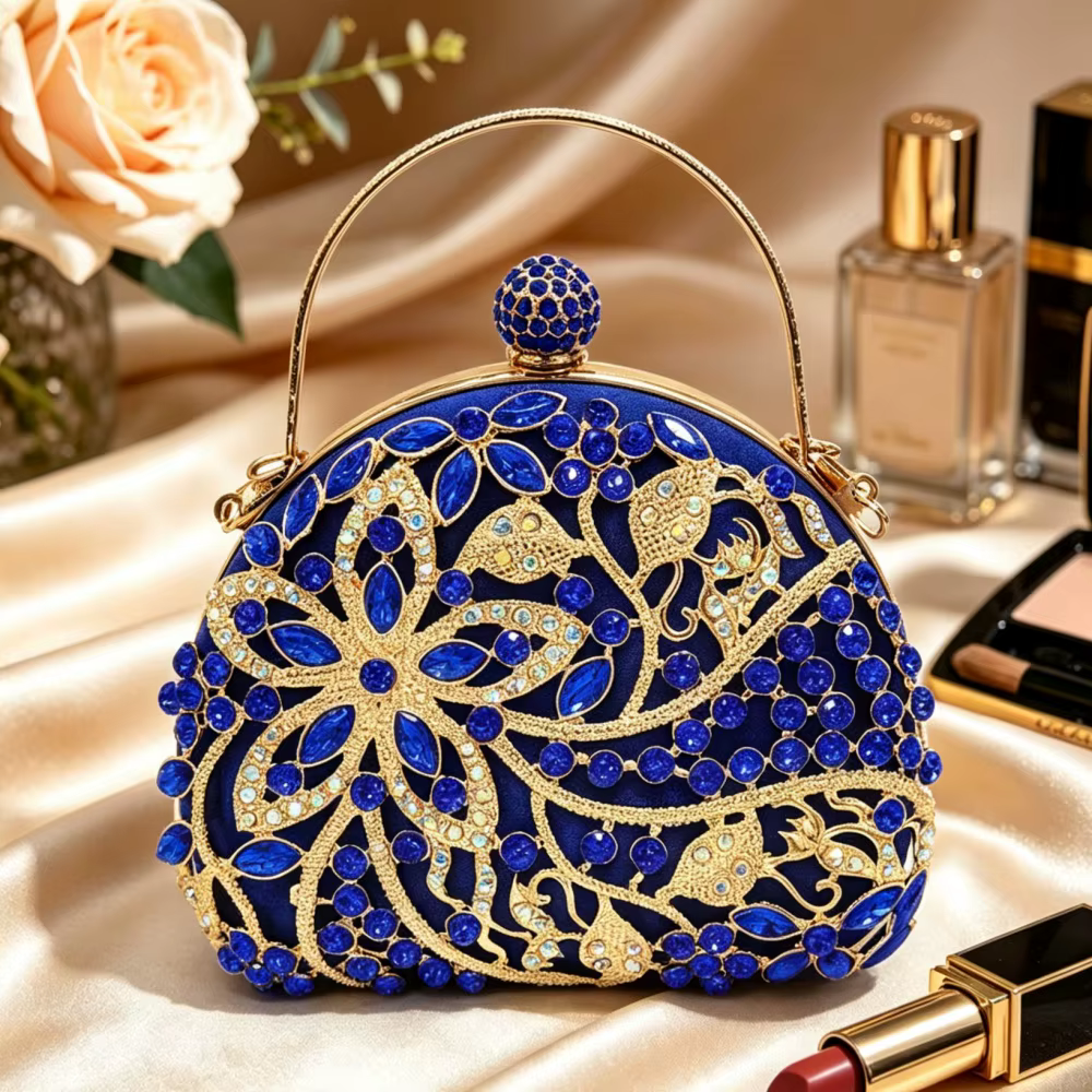 Nouvelle Pochette de Soirée de Luxe en Strass pour Femme – Élégante Pochette à Main Idéale pour Banq